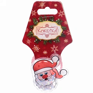 Резинки для волос детские 2 шт "Little surprise - Озорной Дед Мороз", d-5 см (хедер НГ Кокетка)