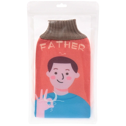 Мочалка - варежка массажная Premium - МОЯ СЕМЬЯ, папа, 24,515,5см  (ZIPпакет)_5