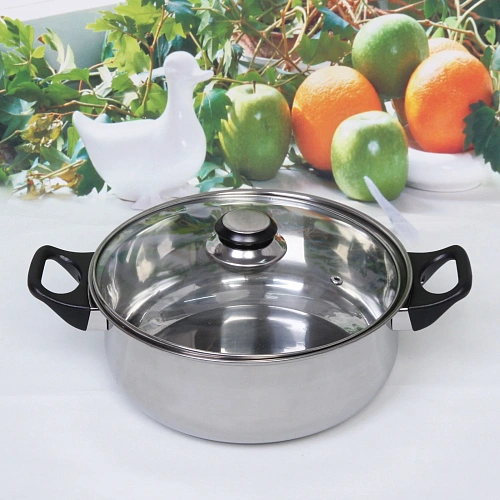 Кастрюля из нержавеющей стали Cook 3,4л со стеклянной крышкой 249см_3
