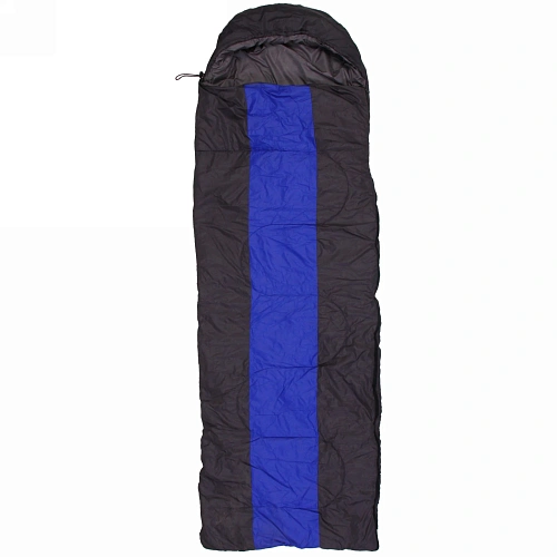 Спальник одеяло с капюшоном 21070см 1400гр серо-синий +0С_3