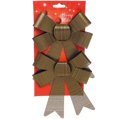 Бант на ёлку Элегант 1318 см (набор 2 шт), Черное золото_2