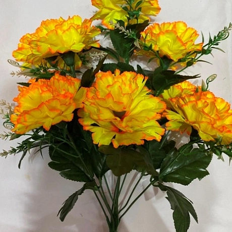 Искусственные цветы "Цветочная мелодия" Гвоздики 50см 10 цветков желтые