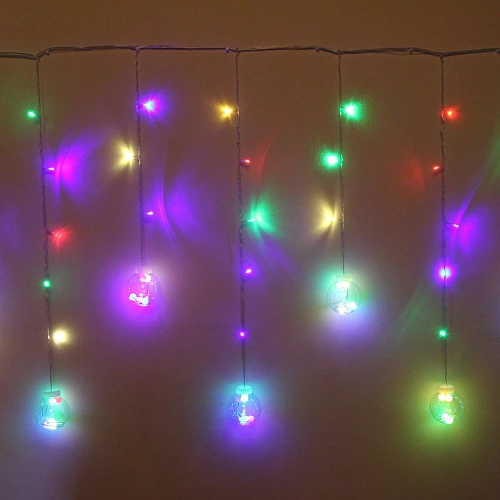 Гирлянда для дома БАХРОМА Снежный шар ш2,5 м в0,60,9м 138 лампы LED, d-8 см, Мультицвет (возможность соединения)_12