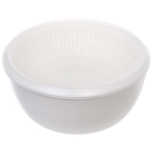 Дуршлаг пластиковый Фаттория 2412см двойной с чашей и крышкой 4предмета_4