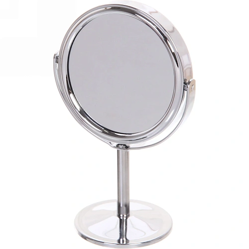 Зеркало настольное на ножке "Beauty", двухстороннее с увелич., круг, 14см, d-8см