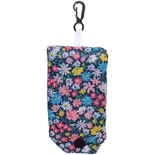 Сумка - шоппер с карабином ИДЕЯДОМА, принт васильки, 6038смнагрузка до 10кг (инд пакет истикер)_4