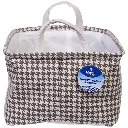 Коробка для хранения с ручками ЭЛИНТ, цвет пастельно серый, 322316см (лейбл Селфи)_3