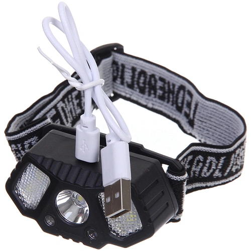 Фонарь налобный 5 режимов, 7LED, аккумуляторная батарея 400mAh USB T03_8