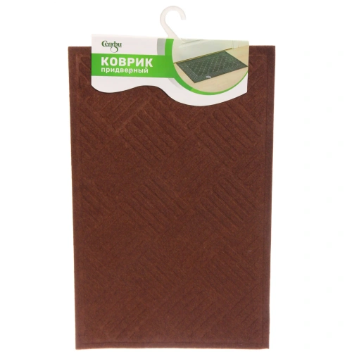 Коврик придверный Селфи 37*57см квадраты коричневый