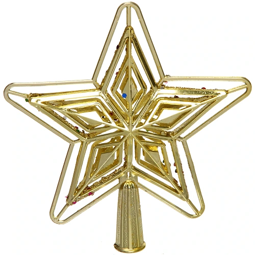 Звезда на ёлку Ажурный вечер 15 см, Золото_6
