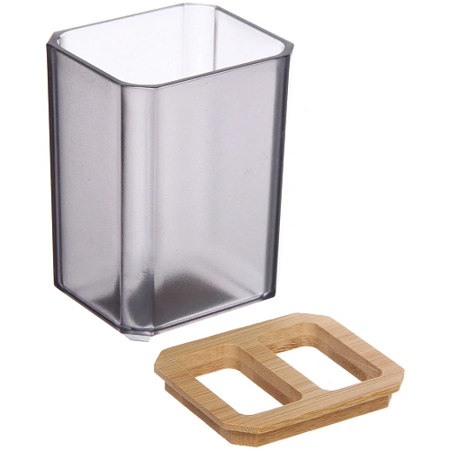 Подставка для зубных щеток Квадро серая_4