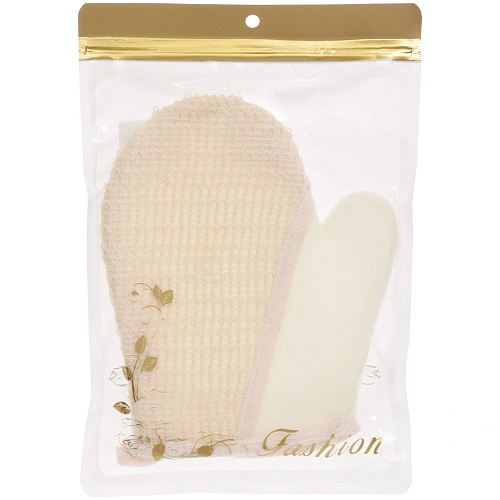 Мочалка - варежка массажная SANTA MONIKA - SENDU, цвет белый, 1822см (ZIP пакет)_6