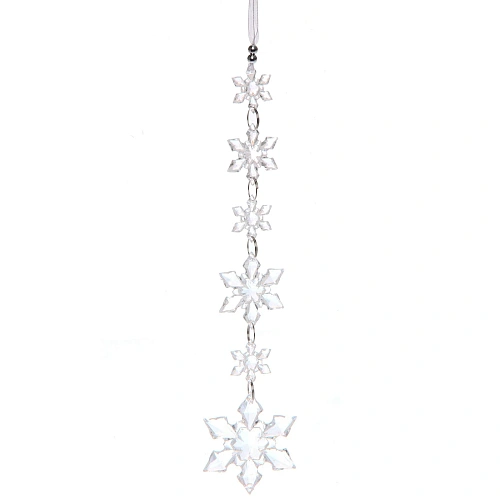 Подвеска Хрустальные снежинки 26 см, Прозрачный_2