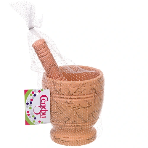 Ступка пластиковая с пестиком 10,211,2см мрамор_4