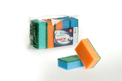 Губка для посуды "ЧистоДел" Макси 5 шт