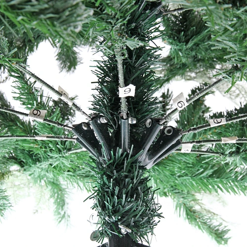 Ёлка Таинственный лес 210 см, (1100 веток), ПВХ,леска,резина шишки, белое напыление_4