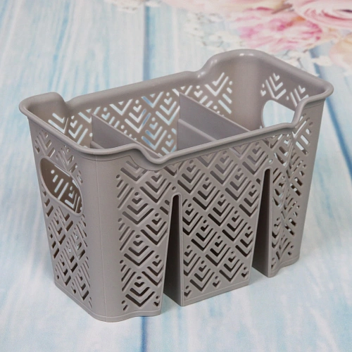 Подставка для столовых приборов пластиковая Ромбы 191112см 3секции_3