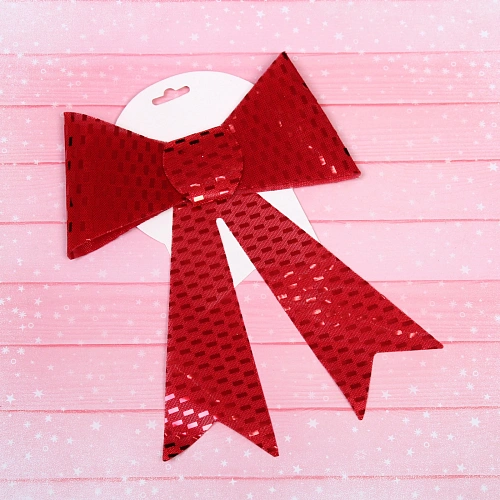 Бант на ёлку Сияние 2026 см, Красный_3