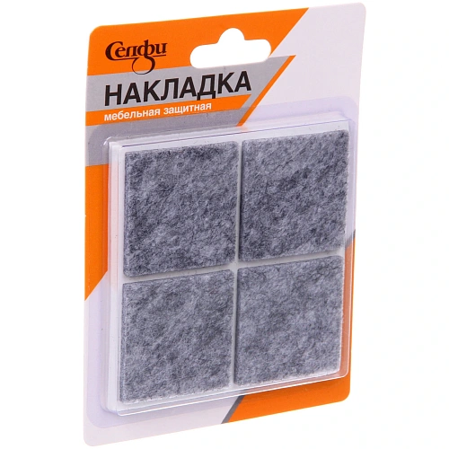Накладка защитная для мебели 40403 мм, 8 шт, цвет серый, квадратная Селфи_3