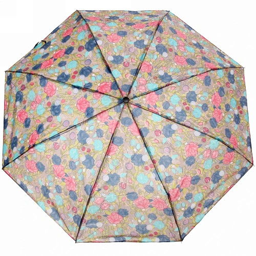 Зонт женский механический Ультрамарин - Цветы, микс 5-7 расцветок, 8 спиц, d-97см, длина в слож виде 24см   _30