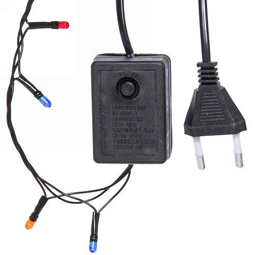 Гирлянда для дома MINI  9м 180 ламп чёрный провод, Мультицвет_6