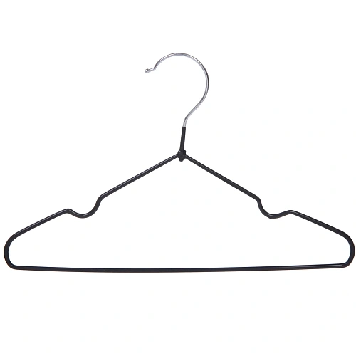 Плечики металлические нескользящие с полимерным покрытием 10шт ТАРТИТАН, цвет чёрный, 30см (Селфи)_4