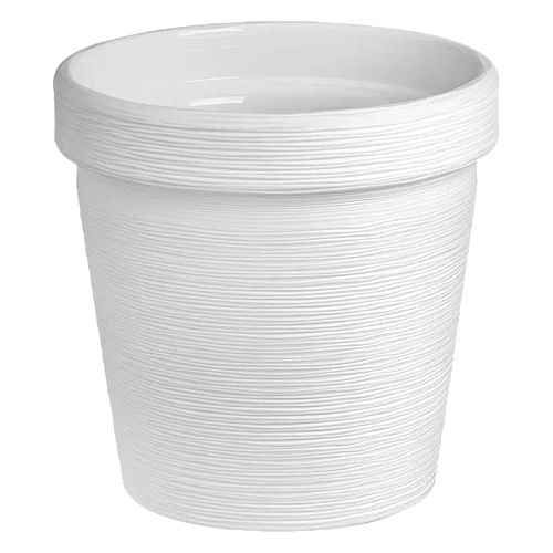 Кашпо для цветов пластиковое 2,35л d-16.5 см"Терра" Белый