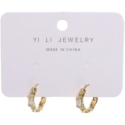 Серьги из гиппоалергенного металла со стразами ПАЛУМНА, кольца, цвет золото и серебро, 2,5-dсм_5