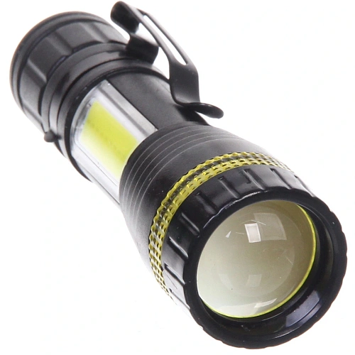Фонарь ручной 3 режима 1LED+COB Zoom, аккумуляторная батарея 400mAh USB W501_5