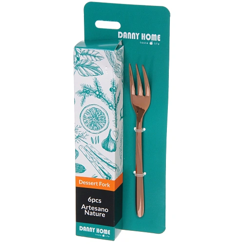 Набор десертных вилок 6шт BISTRO в подарочной коробке, розовое золото_3