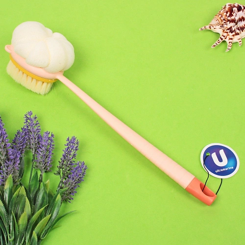Мочалка массажная PREMIUM - KOLISTA,  на пластиковой ручке, розовая вуаль, 356,58см (лейбл Ультрамарин)_3