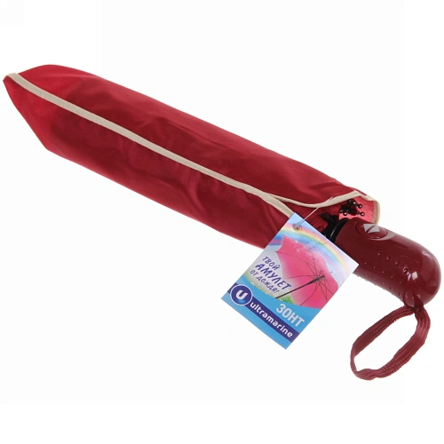 Зонт женский автомат Ультрамарин - Афина, цвет красный, d-96, длина в слож виде 28 см_11