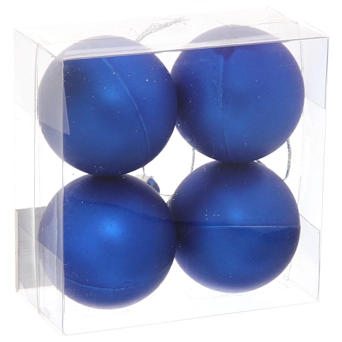 Новогодние шары 5 см (набор 4 шт) Матовый, синий_7