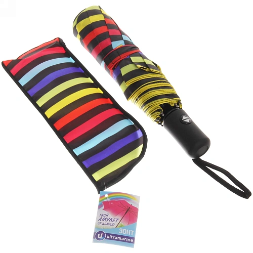 New Зонт женский автомат Ультрамарин - Антэра, микс 6 цветов, 8 спиц, d-108см, длина в слож виде 28см_15