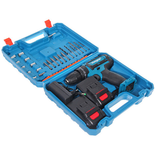 Дрель-шуруповерт аккумуляторная Mengtai (18В, 2,0Ач Li-ion аккум 2шт, ЗУ) MGT-11_9