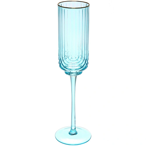 Бокал для шампанского 210мл Enjoy Life в наборе 6шт, цвет голубой_3