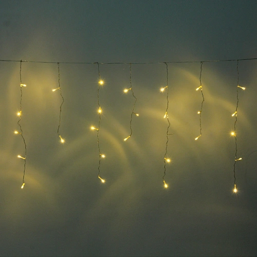 Гирлянда для дома БАХРОМА "Мерцание" ш3м*в30/50см 120 ламп LED, прозрачн.провод, авторежим, IP-20, Теплый белый (возможность соединения)