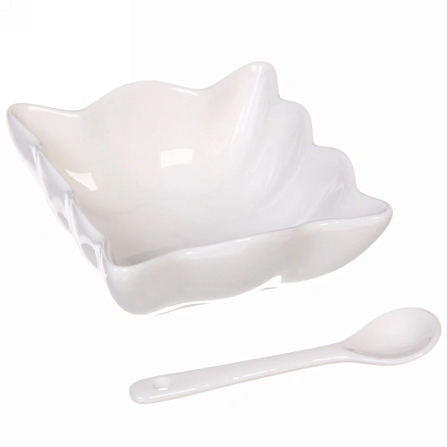 Набор соусников White magic 4шт с ложками Волны_5