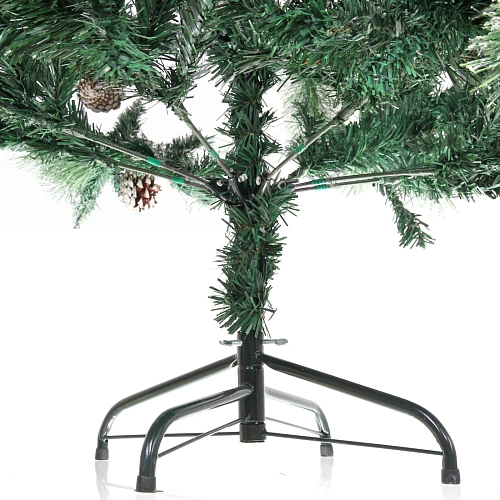 Ёлка Кристальная 210 см, Леска+ПВХ, шишки,белое напыление (900 веток)_3