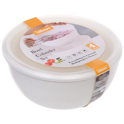 Дуршлаг пластиковый Фаттория 2412см двойной с чашей и крышкой 4предмета_8