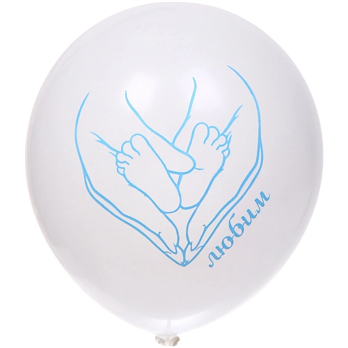 Воздушные шары 5 шт, 1025см Наш сыночек, Голубойбелый_8