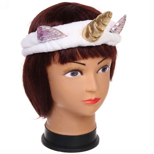 Повязка на голову Кокетка - Единорожек, микс 3 цвета, 17,55см_5