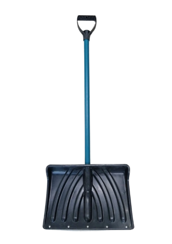 Лопата снеговая "Крепыш-2" 465*340 мм, пластик.с клёп. пл.,со стеклок/ч и V-ручкой, d=32