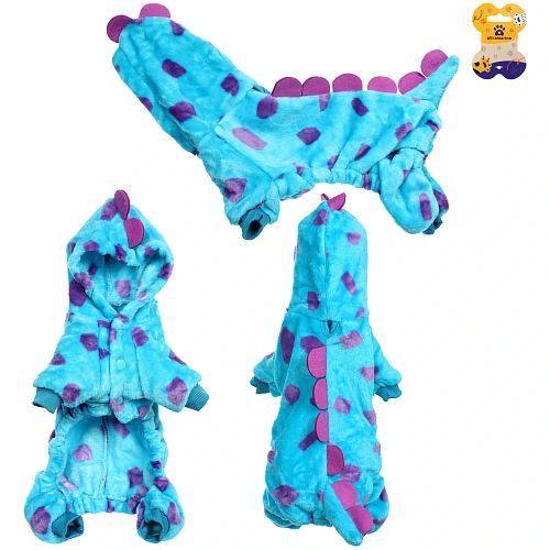 Комбинезон зимний для мелких и средних пород собак DOG DINO, цвет голубой, размер М_4