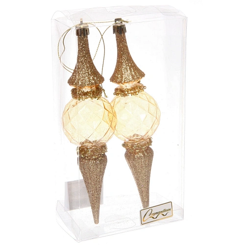 Елочные игрушки Искры 5519 см (набор 2 шт), Золото_2