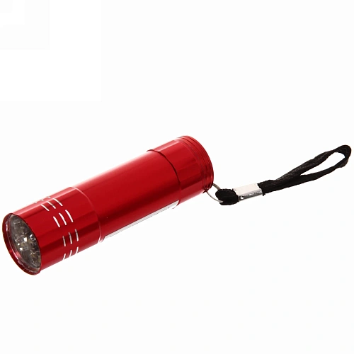 Фонарь ручной металлический, цвет микс,9 LED 1W 3хААА