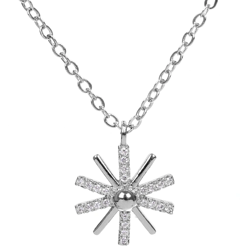 Подвеска из гиппоалергенного сплава со стразами ЭЛЬЗА, цвет серебро и золото, d-20см1,5см_5