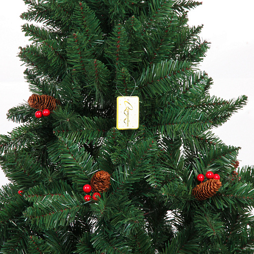 Ёлка Лесное утро 180 см, ПВХ с шишками и ягодами (688 веток)_8