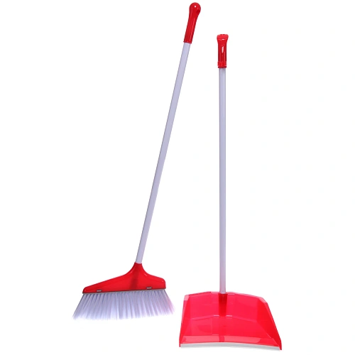 Набор для уборки, щетка для пола с совком красный_12