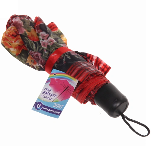 Зонт женский механический Ультрамарин - Цветы, микс 5-7 расцветок, 8 спиц, d-97см, длина в слож виде 24см   _28